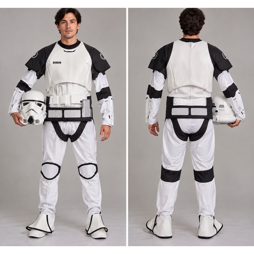 Star Wars Stormtrooper Deluxe Adult Costume Mens Size Large Jumpsuit Mask Belt